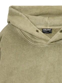 Cropp Bluzy*Zielona bluza loose z kapturem