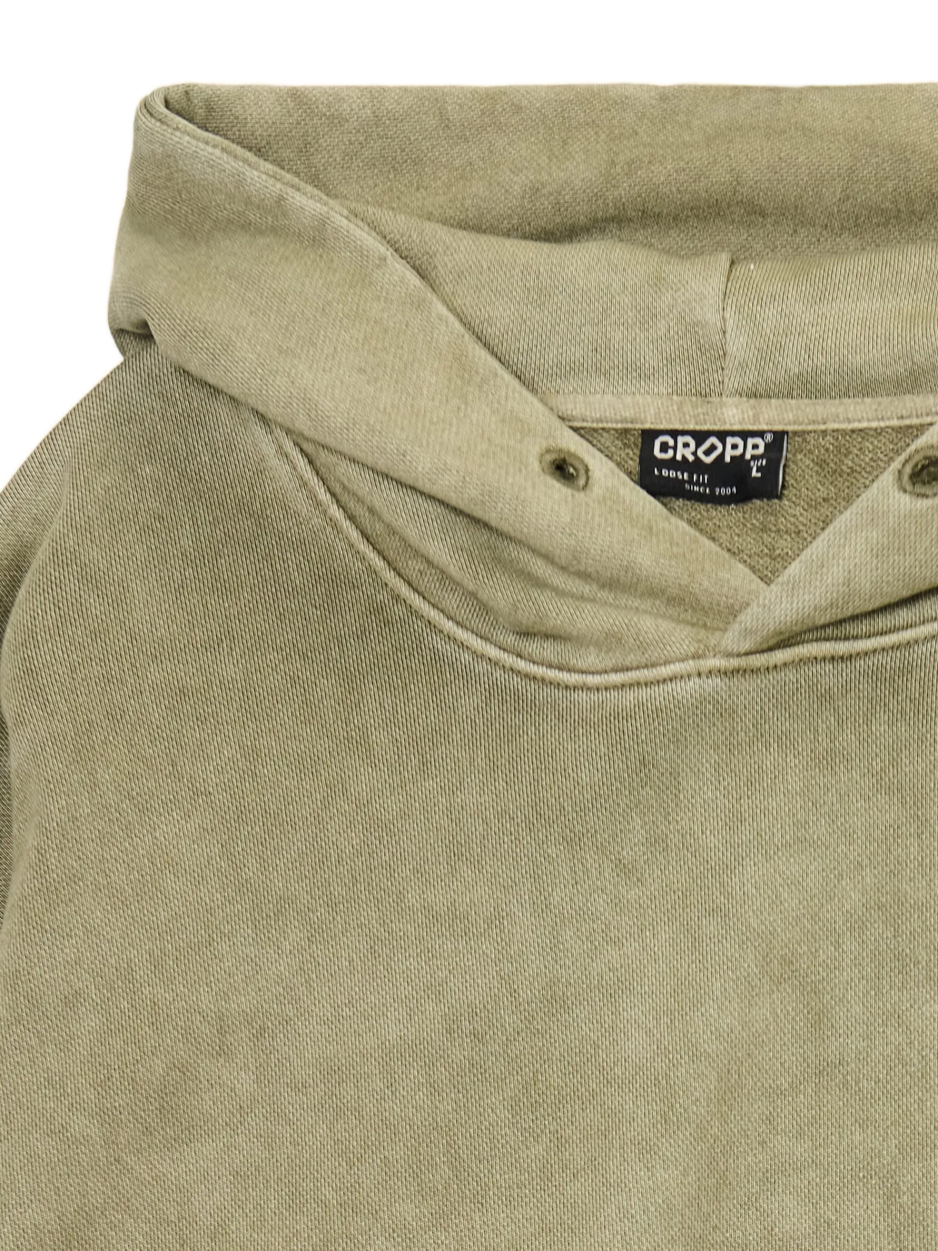 Cropp Bluzy*Zielona bluza loose z kapturem