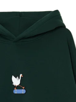 Cropp Bluzy*Zielona bluza z gęsią na deskorolce