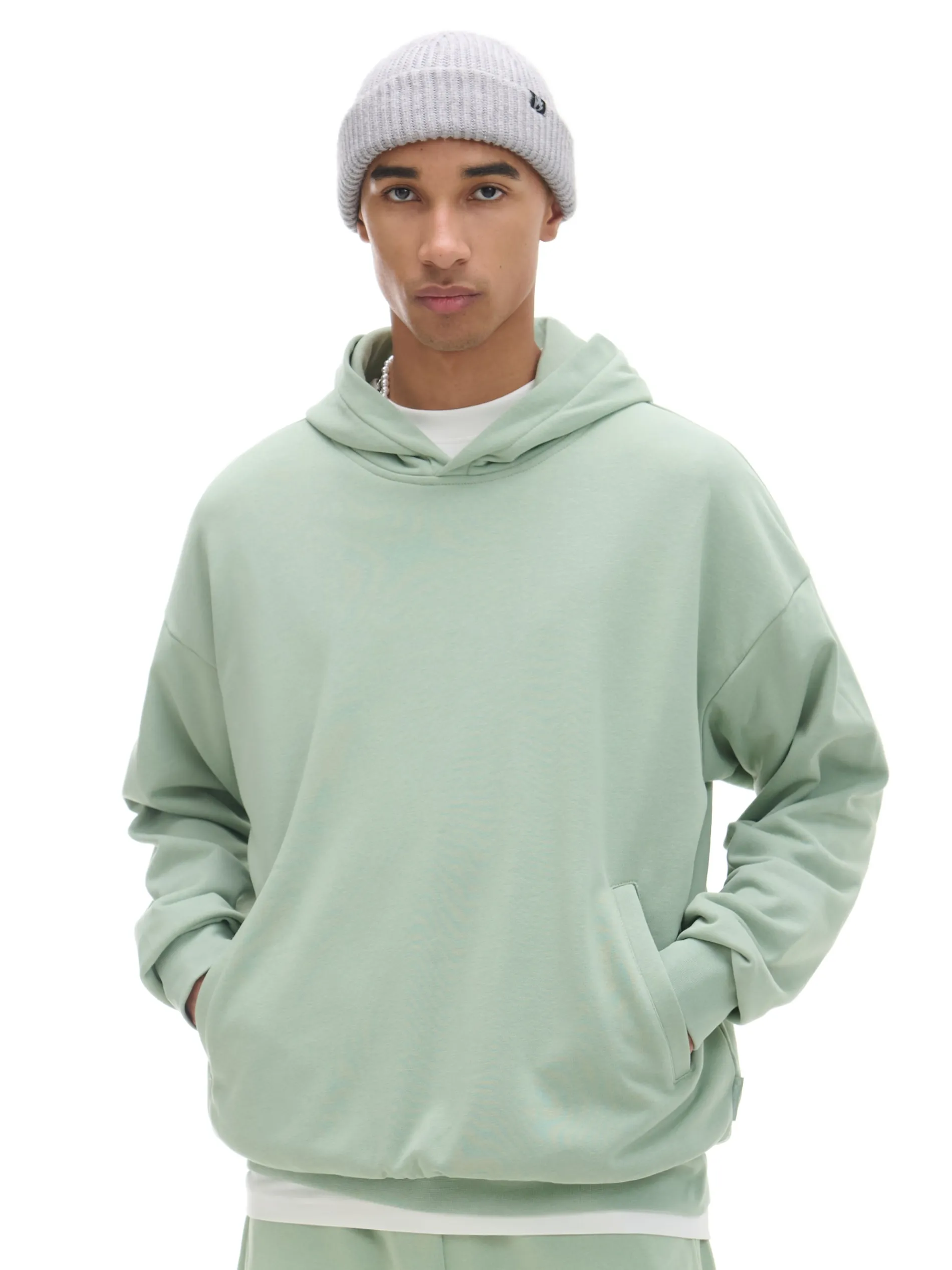 Cropp Bluzy*Zielona bluza z kapturem