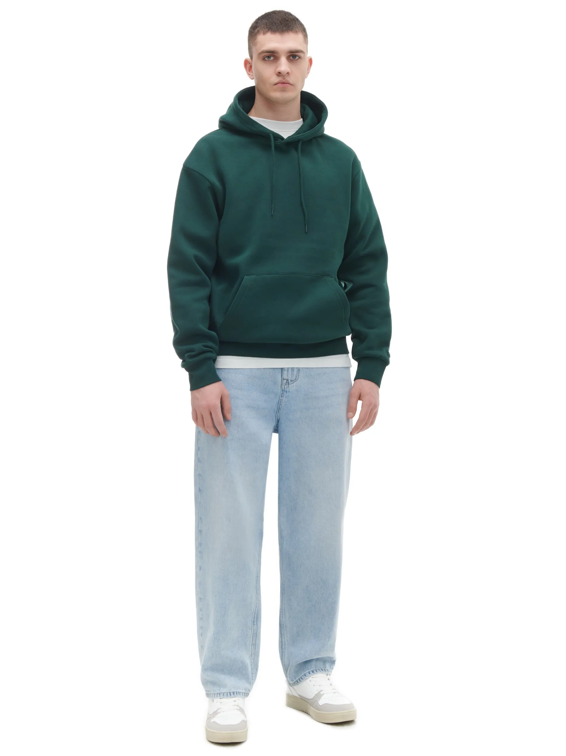 Cropp Bluzy*Zielona bluza z kapturem