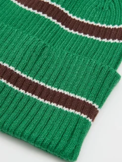 Cropp Czapki*Zielona czapka beanie w paski