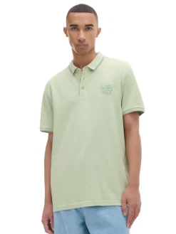 Cropp Koszulki*Zielona koszulka polo z haftem