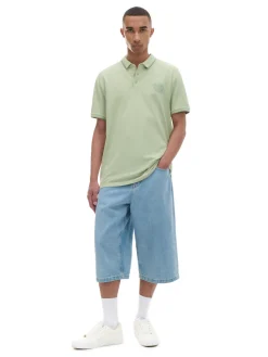 Cropp Koszulki*Zielona koszulka polo z haftem