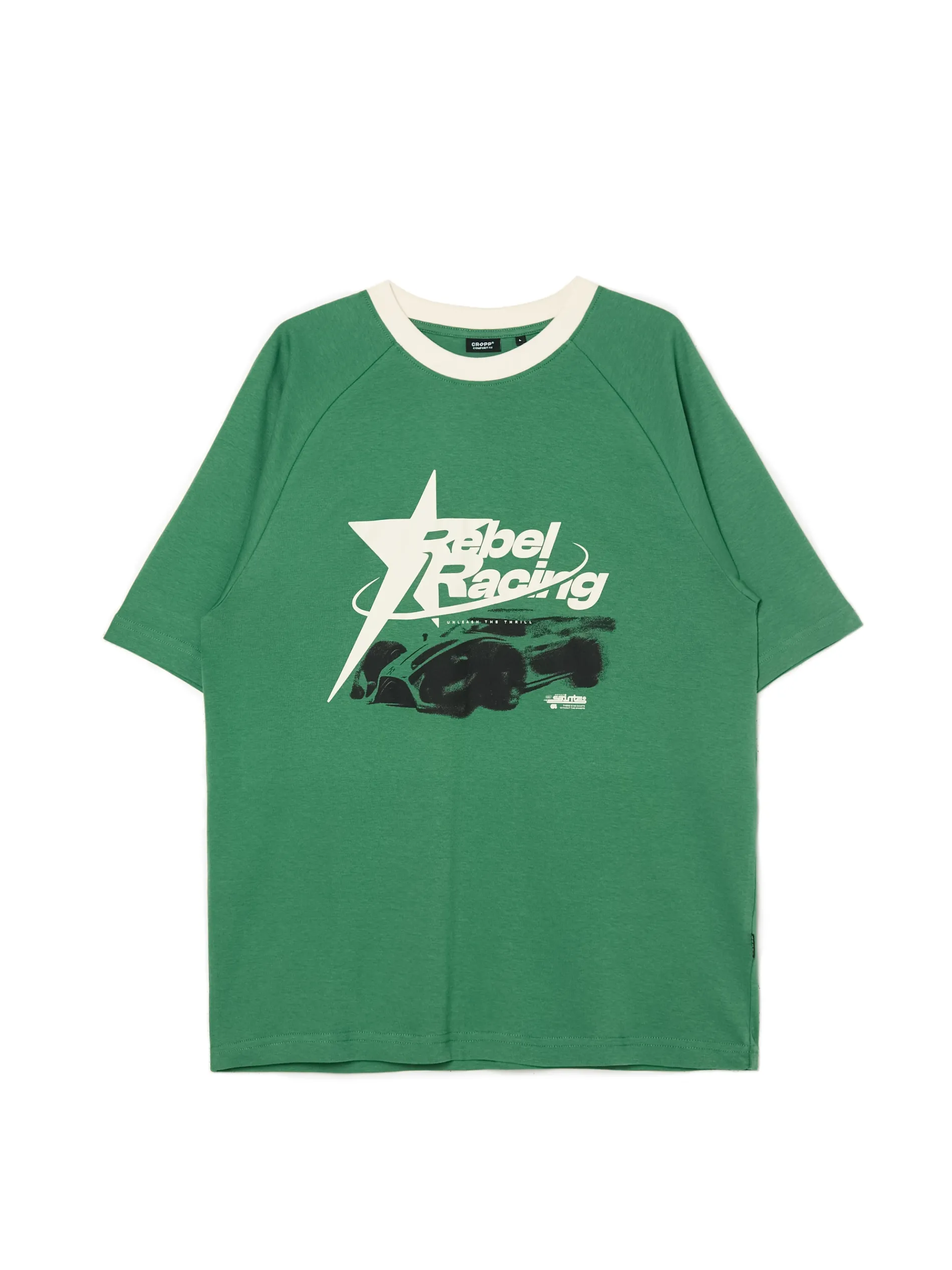 Cropp Koszulki*Zielona koszulka z nadrukiem