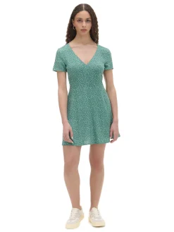 Cropp Sukienki, Kombinezony*Zielona sukienka mini w stokrotki