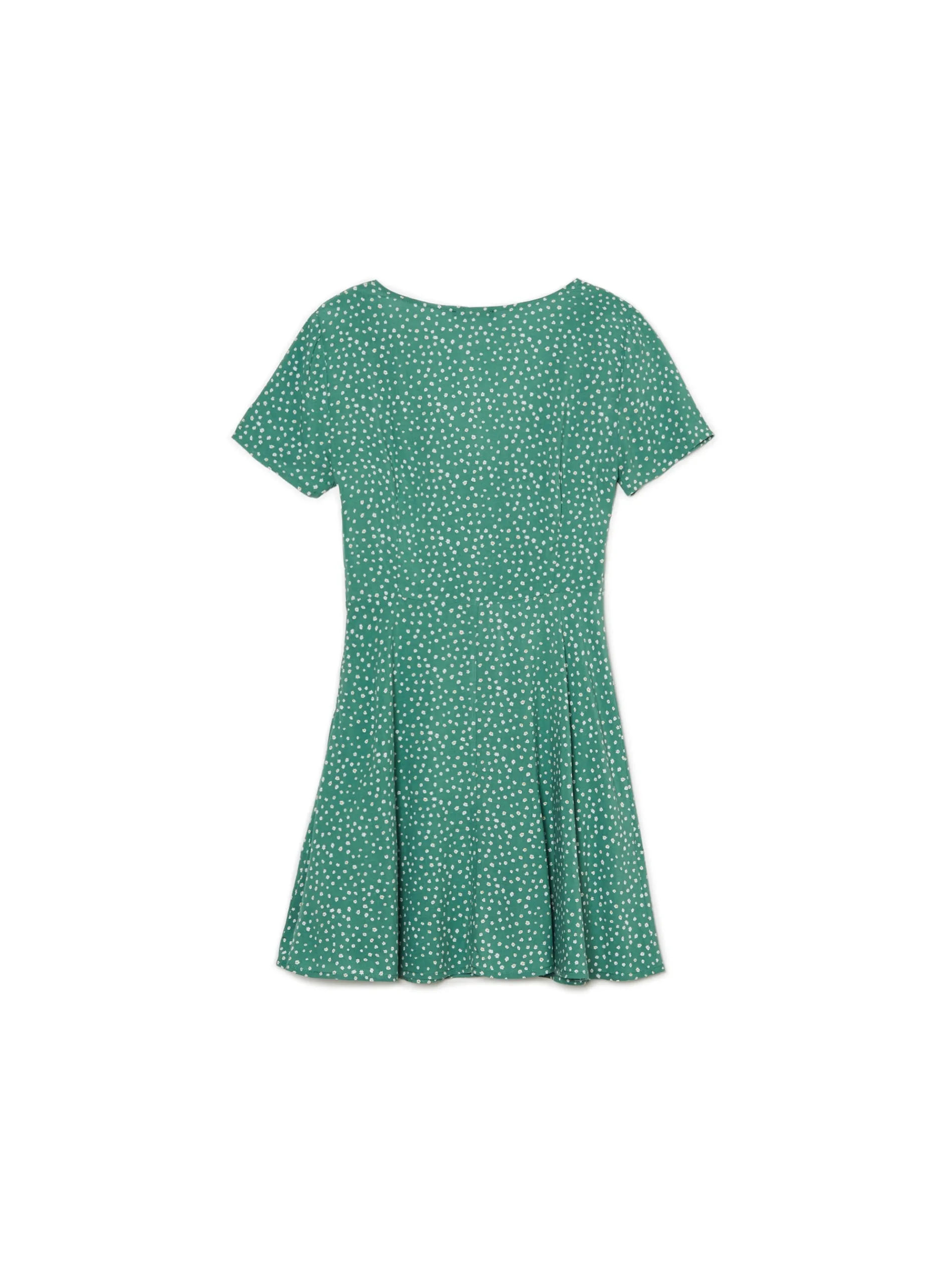Cropp Sukienki, Kombinezony*Zielona sukienka mini w stokrotki