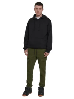 Cropp Spodnie*Zielone joggery z kieszeniami cargo