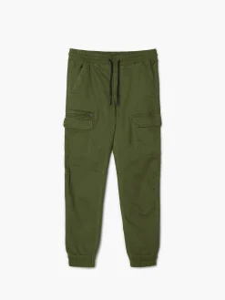 Cropp Spodnie*Zielone joggery z kieszeniami cargo