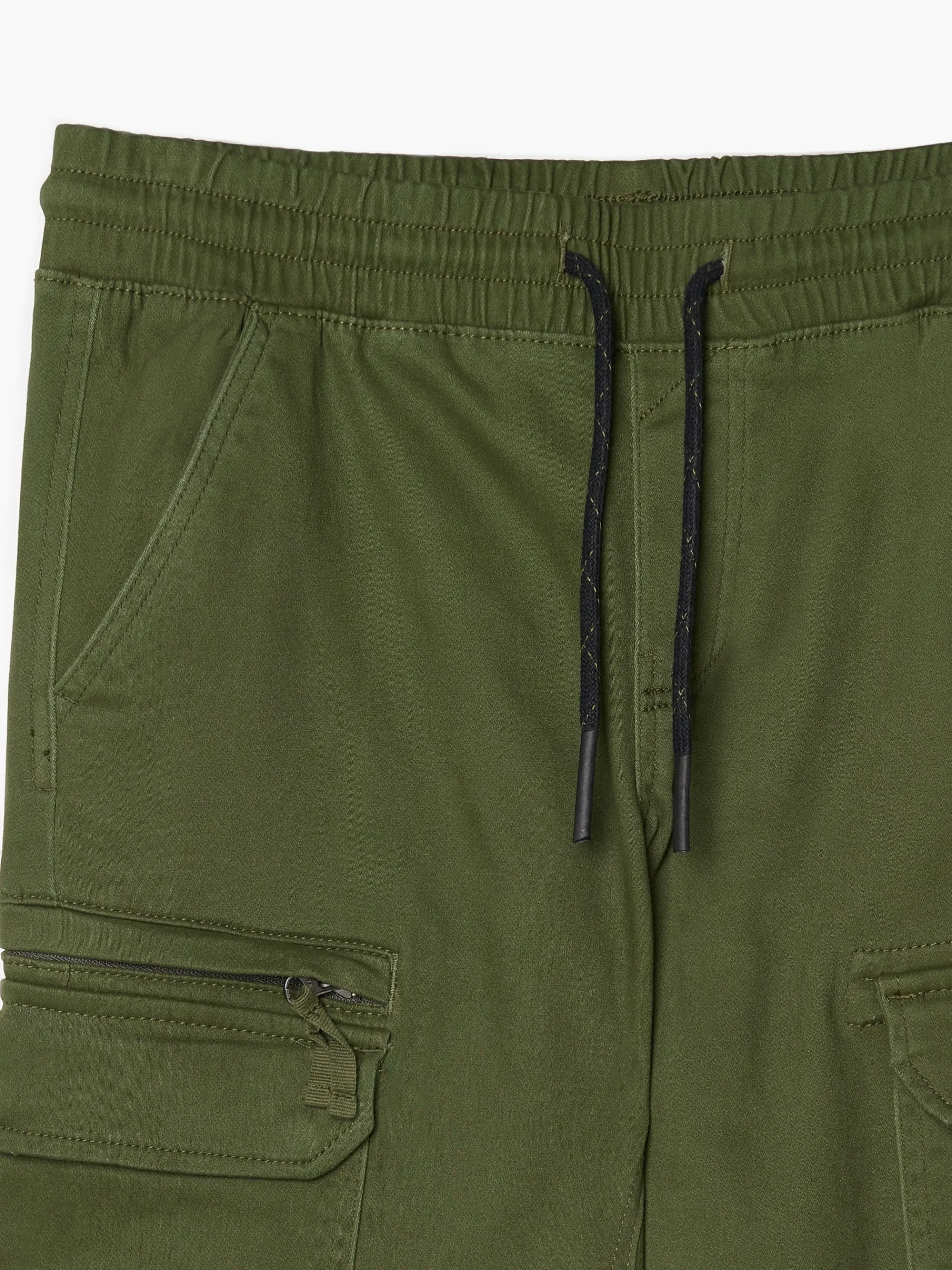 Cropp Spodnie*Zielone joggery z kieszeniami cargo