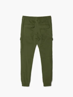 Cropp Spodnie*Zielone joggery z kieszeniami cargo