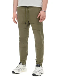 Cropp Spodnie*Zielone joggery z kieszeniami cargo