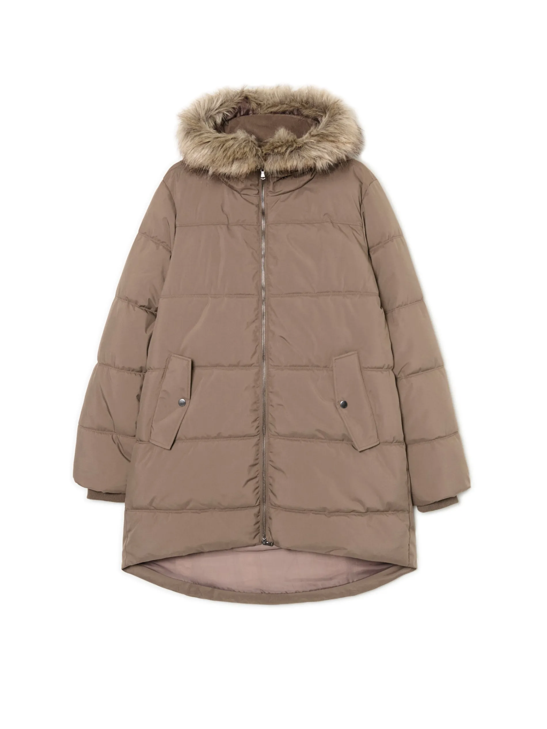 Cropp Kurtki, Płaszcze*Zimowy pikowany płaszcz z kapturem